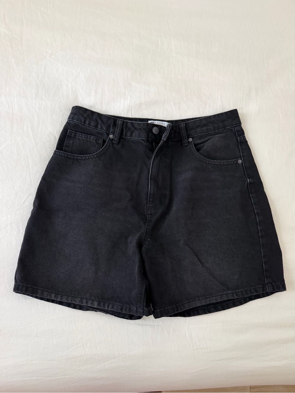 ASOS High-Waist Black Denim Shorts